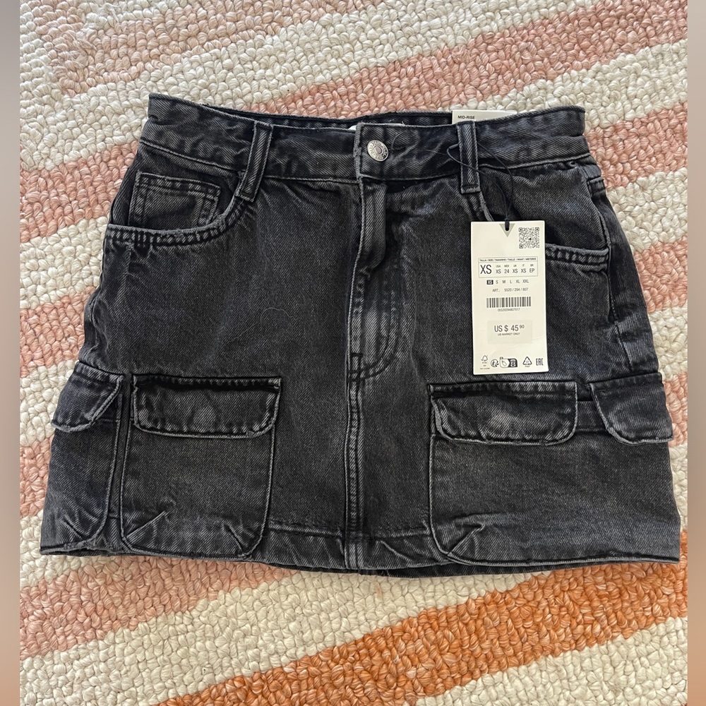 Zara cargo Jean mini skirt